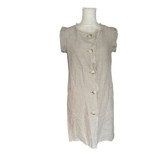 Michael Kors Linen-Blend Sleeveless Button-Up Front Dress P/S - Picture 2 of 8